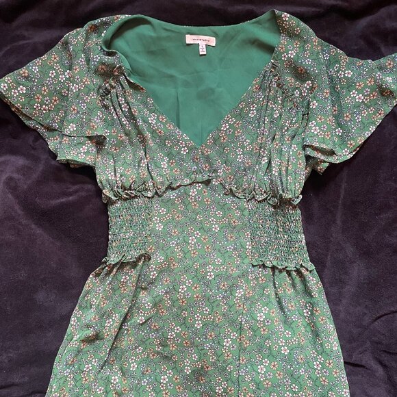Max studio Midi Green Floral Dress - Picture 3 of 4